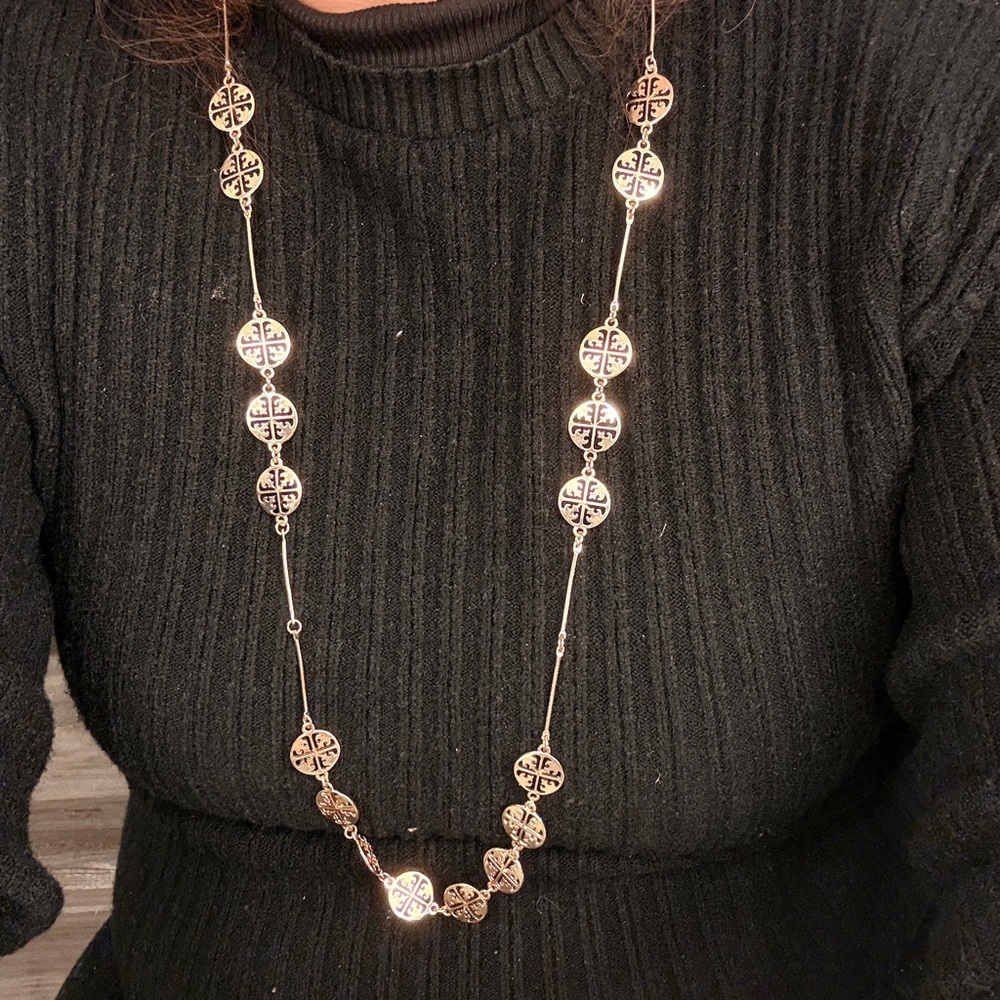 Elegant Tory Burch style Gold Pendant Necklace